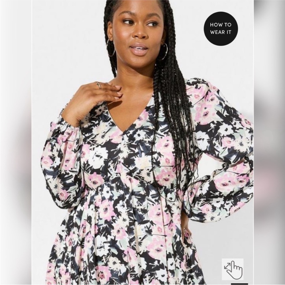 Torrid Babydoll Dress Bubble Charmeuse